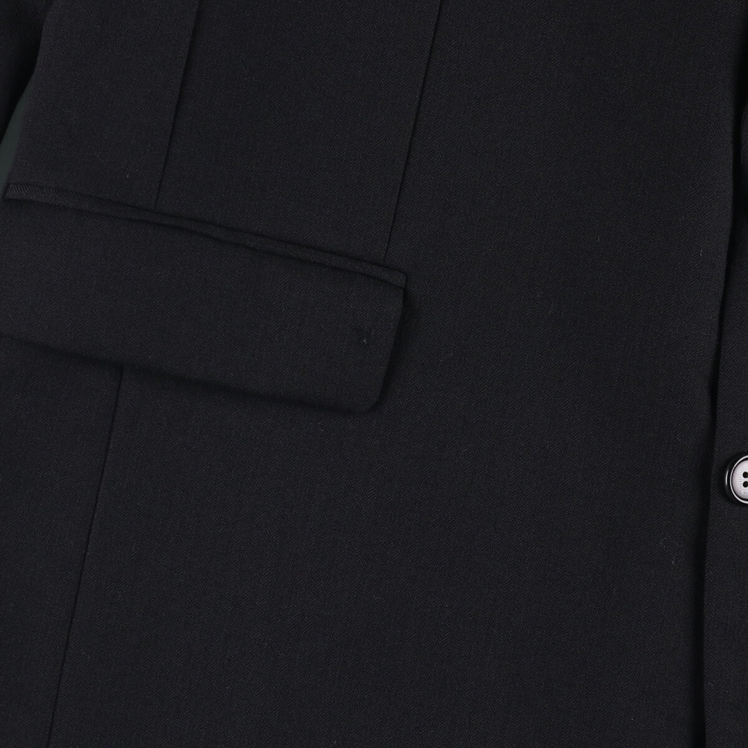 MOSS BROS Herringbone Wool Tailored Jacket, Made in England, Men's Size L wool black type Vintage Second Hand