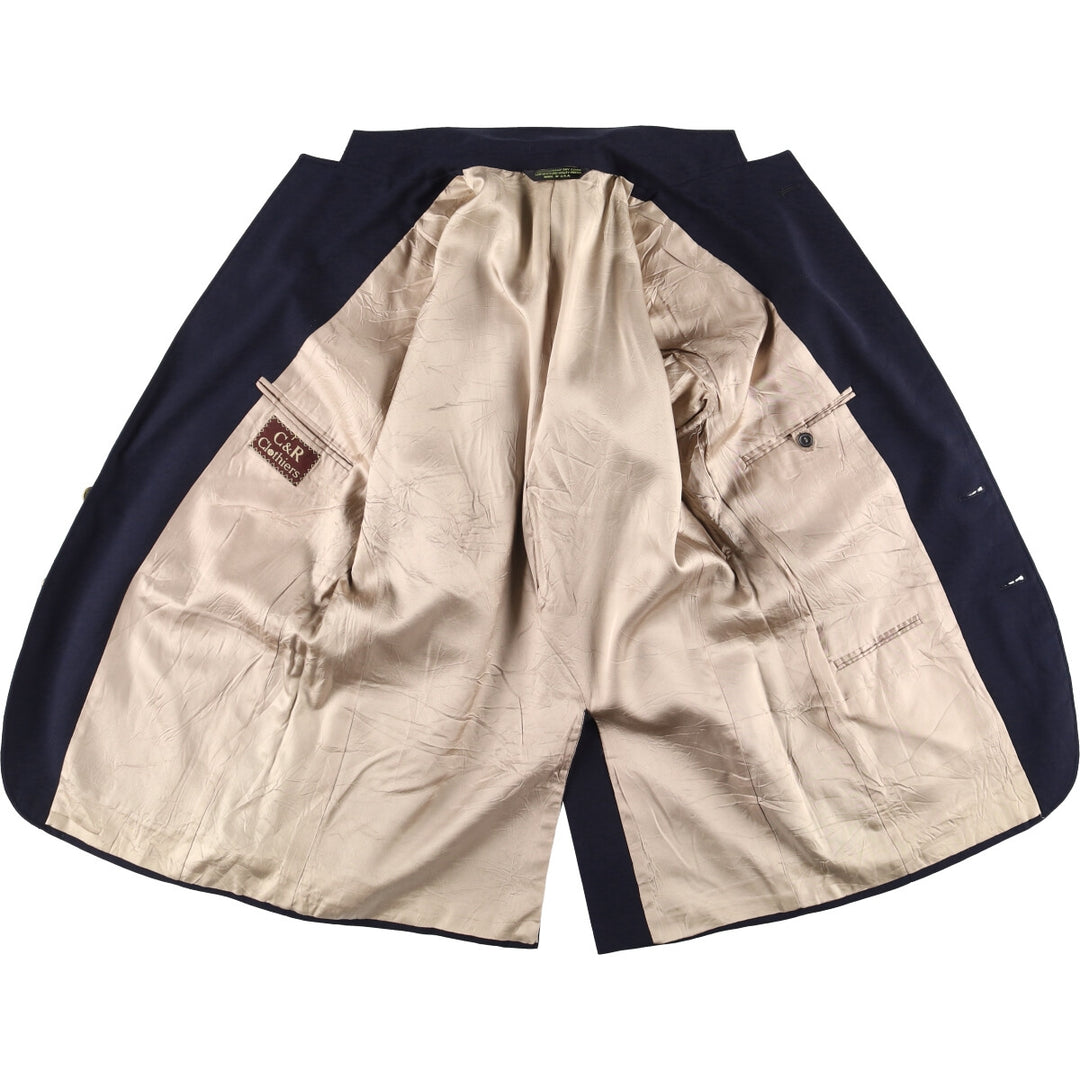 C and R Clothiers Navy Blazer, Tailored Jacket, Made in USA, Men's Size Medium unclear navy blue type Vintage Second Hand