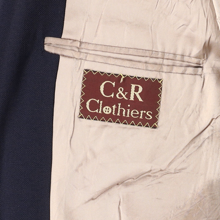 C and R Clothiers Navy Blazer, Tailored Jacket, Made in USA, Men's Size Medium unclear navy blue type Vintage Second Hand