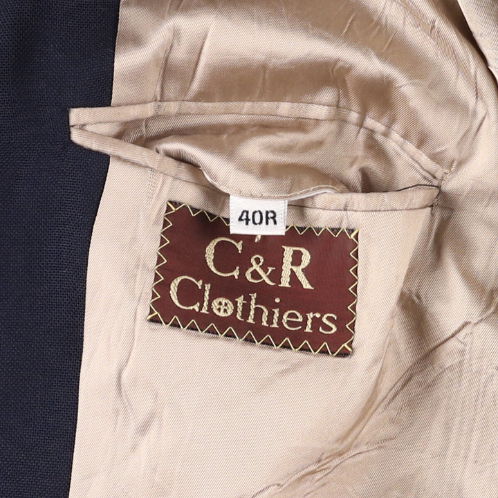 C and R Clothiers Navy Blazer, Tailored Jacket, Made in USA, Men's Size Medium unclear navy blue type Vintage Second Hand