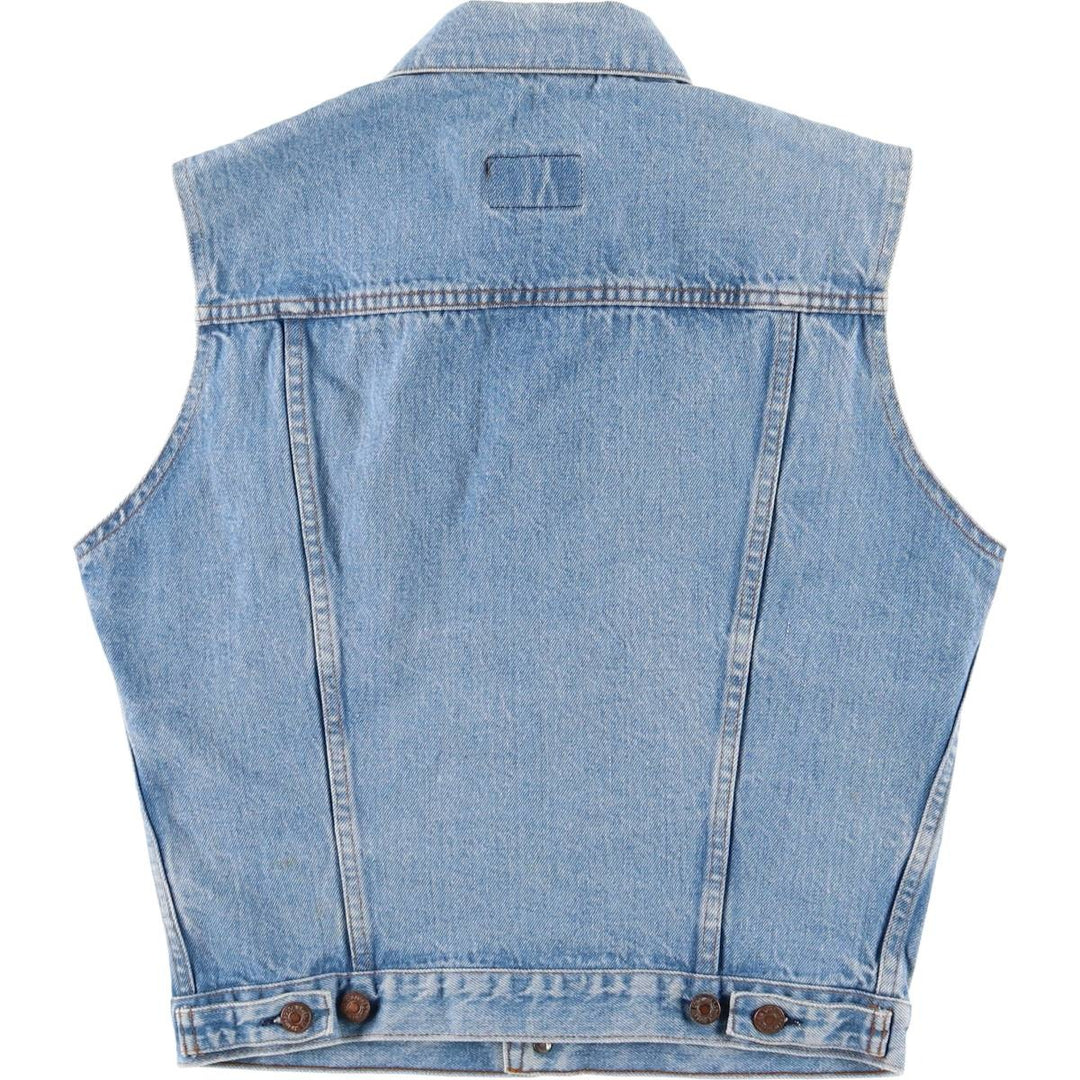Vintage Levi's 70501-0217 Euro Model Orange Tab Denim Vest, Made in France, Men's Size Small unclear blue type Vintage Second Hand