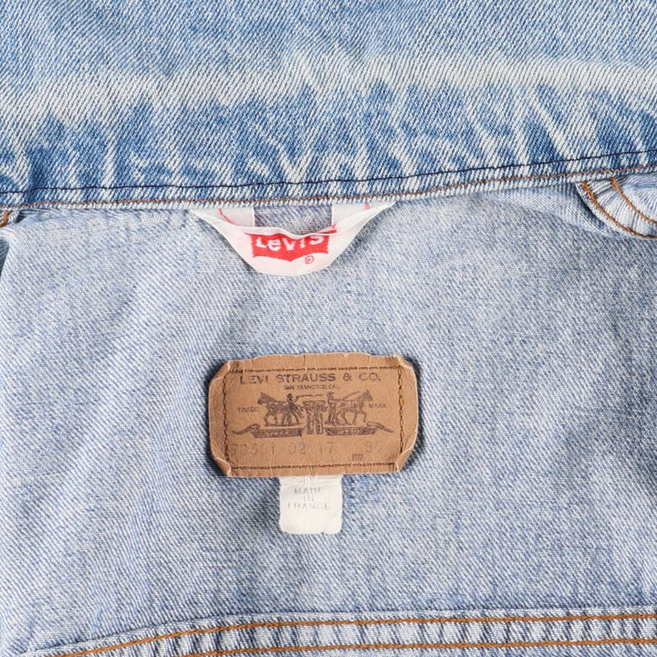 Vintage Levi's 70501-0217 Euro Model Orange Tab Denim Vest, Made in France, Men's Size Small unclear blue type Vintage Second Hand