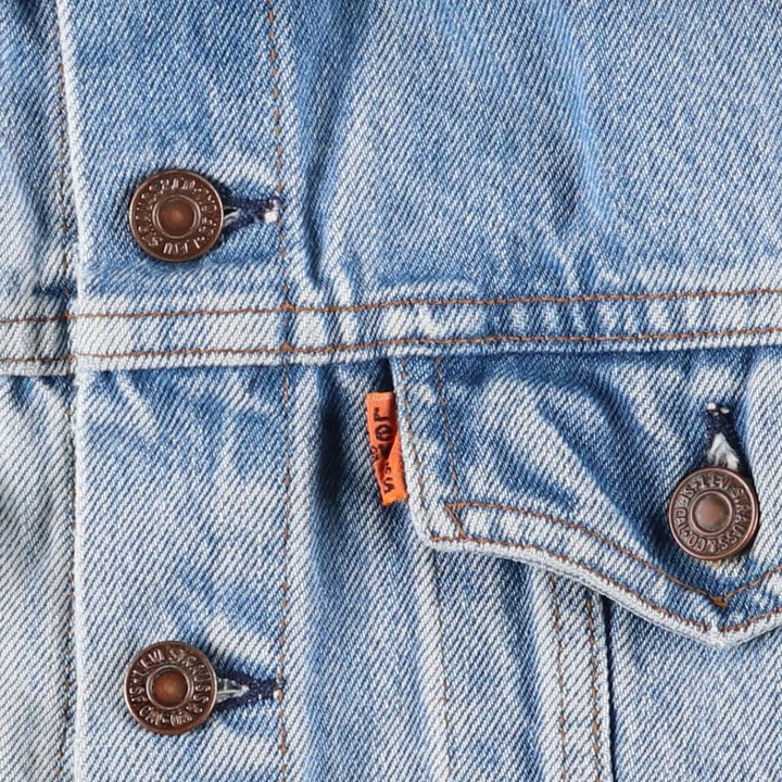 Vintage Levi's 70501-0217 Euro Model Orange Tab Denim Vest, Made in France, Men's Size Small unclear blue type Vintage Second Hand