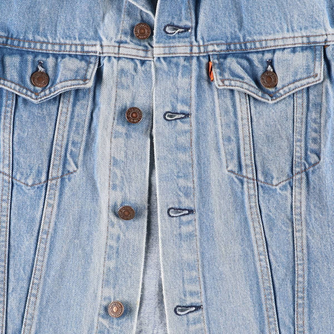 Vintage Levi's 70501-0217 Euro Model Orange Tab Denim Vest, Made in France, Men's Size Small unclear blue type Vintage Second Hand