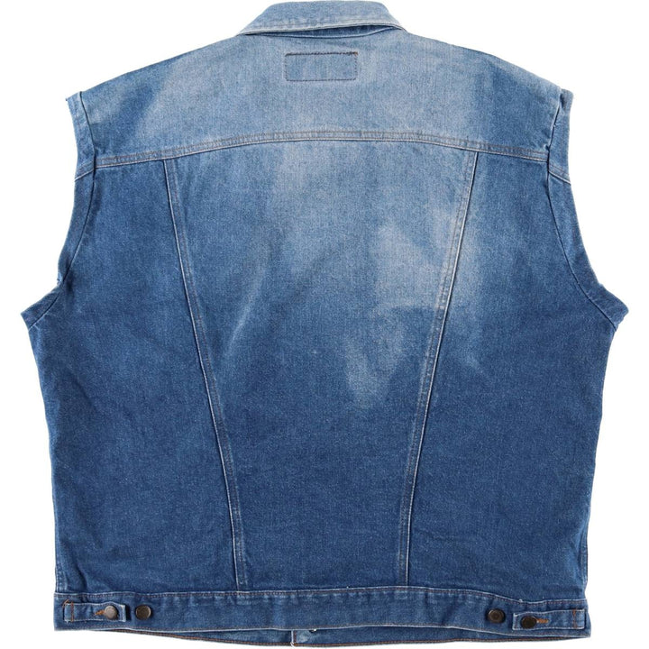 Vintage 90'S Wrangler denim vest, men's size XXL unclear blue type Vintage Second Hand