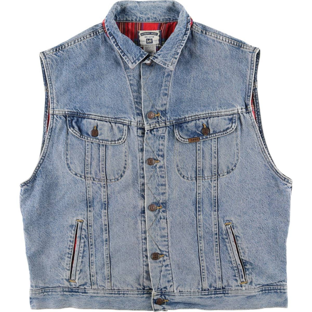 Vintage Lee denim vest from the 90'S to 00s, size XL, for men cotton blue type Vintage Second Hand