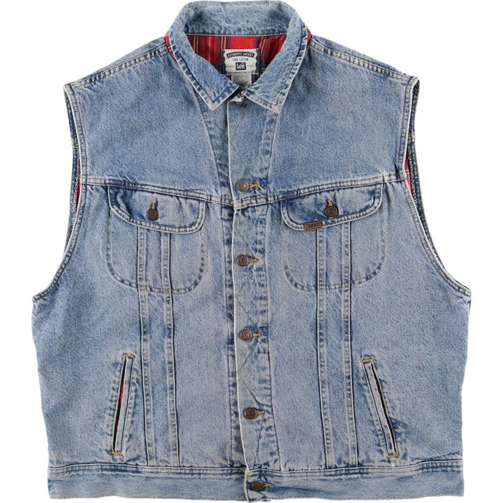 Vintage Lee denim vest from the 90'S to 00s, size XL, for men cotton blue type Vintage Second Hand