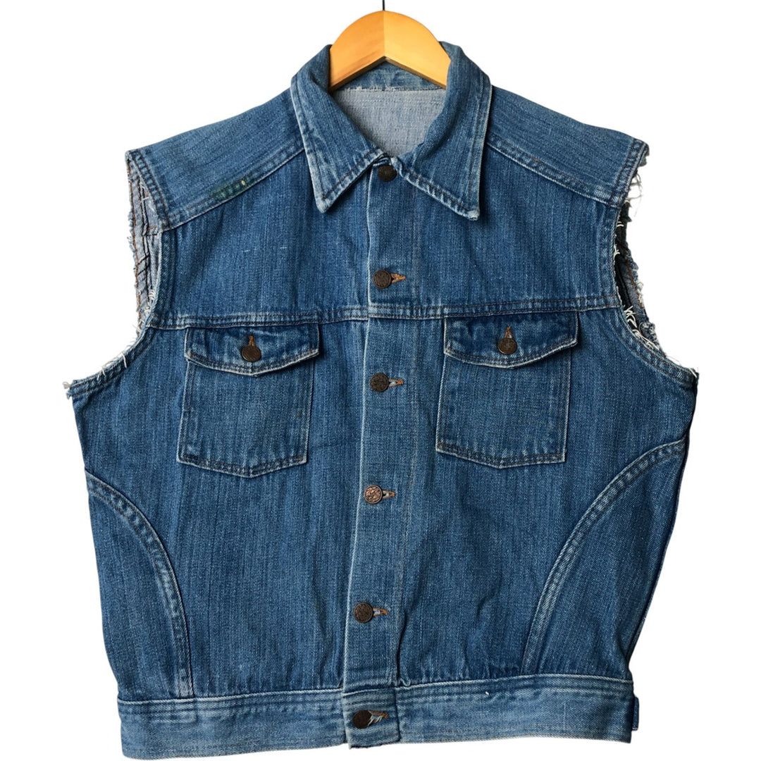 Denim vest, men's size M unclear blue type Vintage Second Hand