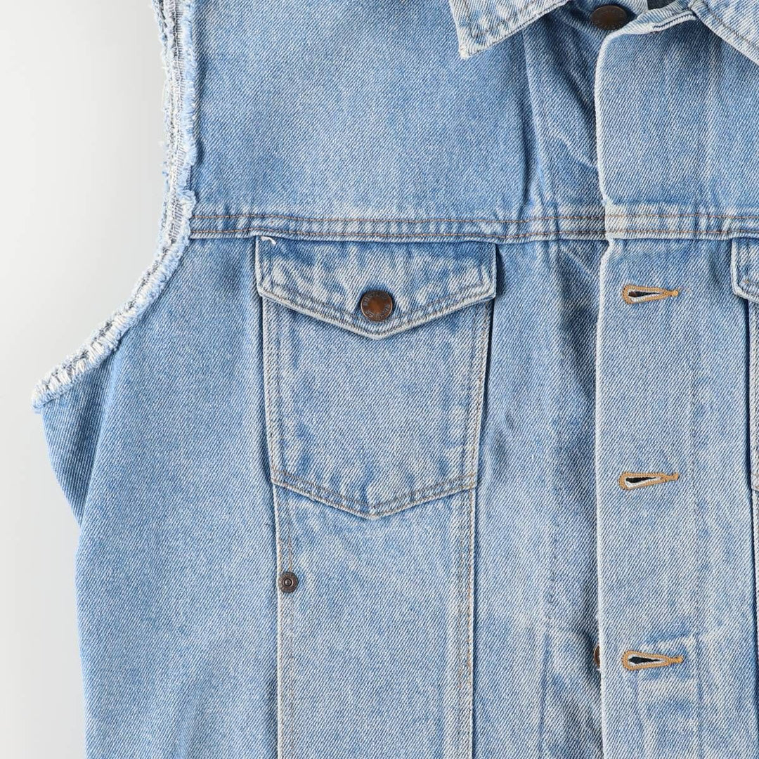 Vintage 70s-80'S Rustler denim vest, made in the USA, size L, men's unclear blue type Vintage Second Hand