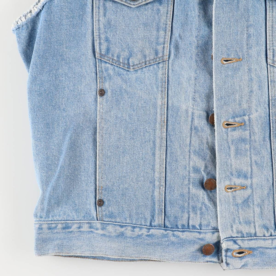 Vintage 70s-80'S Rustler denim vest, made in the USA, size L, men's unclear blue type Vintage Second Hand