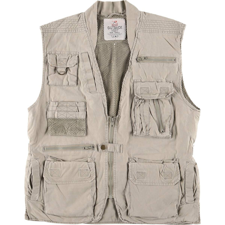ROTHCO OUTBACK VEST Fishing Vest, Men's Size S cotton Beige type Vintage Second Hand