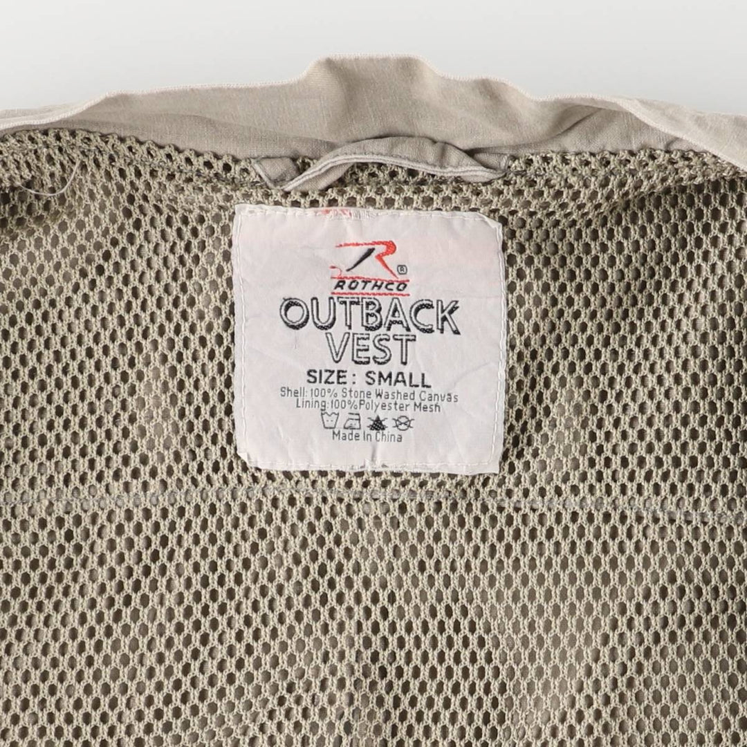 ROTHCO OUTBACK VEST Fishing Vest, Men's Size S cotton Beige type Vintage Second Hand