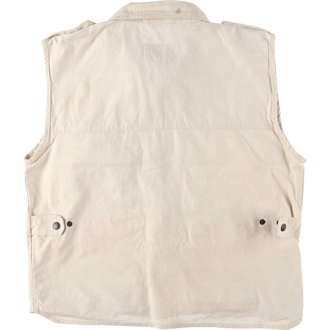 RUGGED RUN Hunting Vest, Men's Size L cotton pale white type Vintage Second Hand