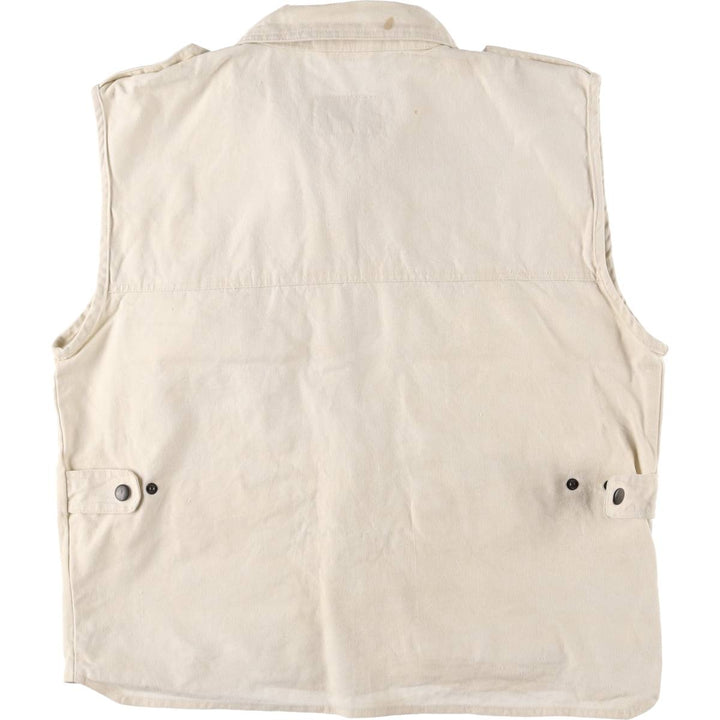 RUGGED RUN Hunting Vest, Men's Size L cotton pale white type Vintage Second Hand