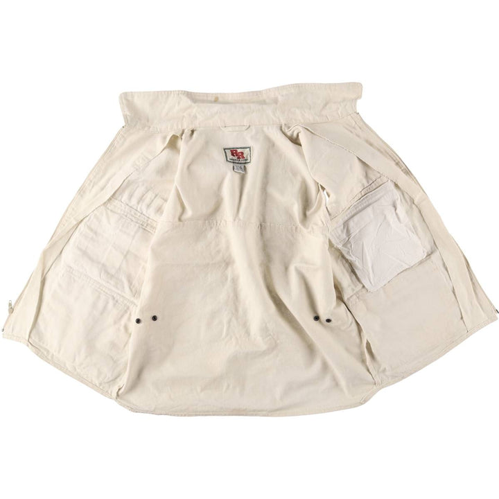 RUGGED RUN Hunting Vest, Men's Size L cotton pale white type Vintage Second Hand