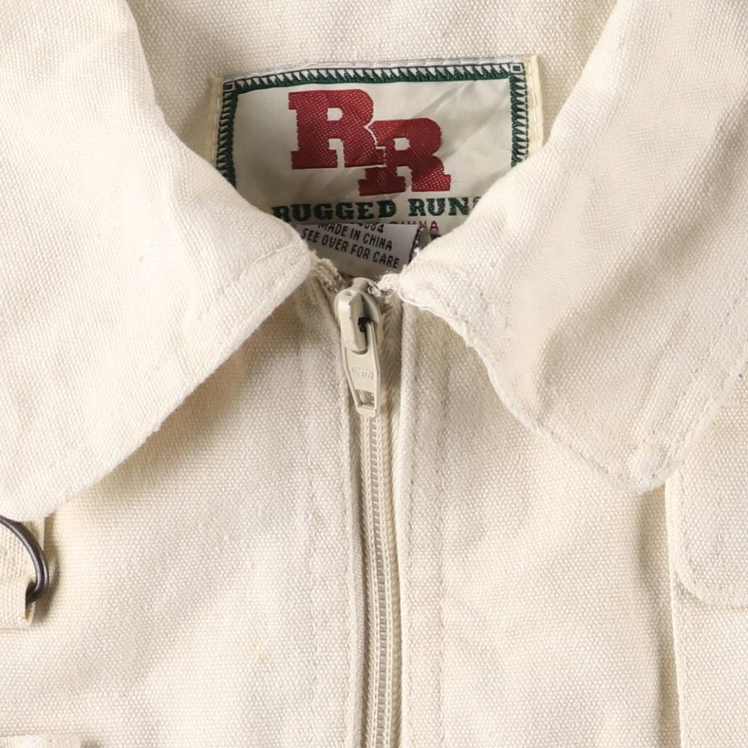 RUGGED RUN Hunting Vest, Men's Size L cotton pale white type Vintage Second Hand