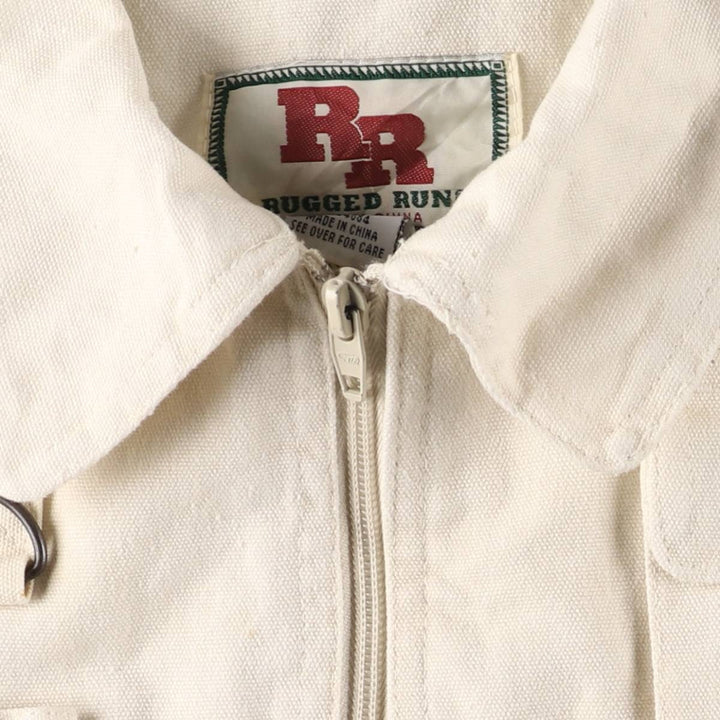 RUGGED RUN Hunting Vest, Men's Size L cotton pale white type Vintage Second Hand