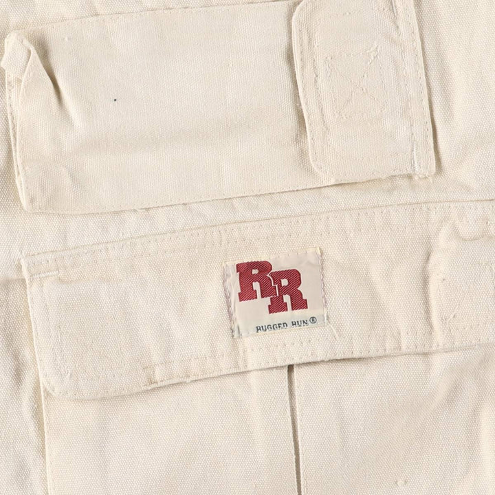 RUGGED RUN Hunting Vest, Men's Size L cotton pale white type Vintage Second Hand