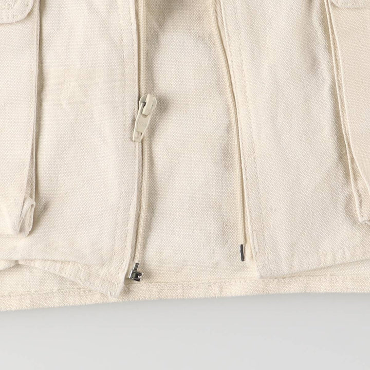 RUGGED RUN Hunting Vest, Men's Size L cotton pale white type Vintage Second Hand