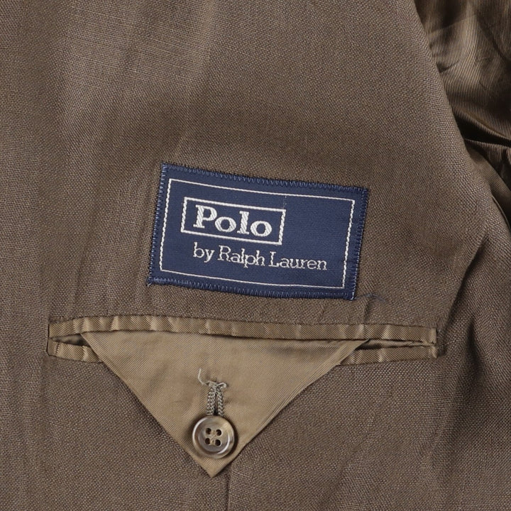 Ralph Lauren POLO by Ralph Lauren linen tailored jacket, made in Italy, men's size XL linen brown type Vintage Second Hand