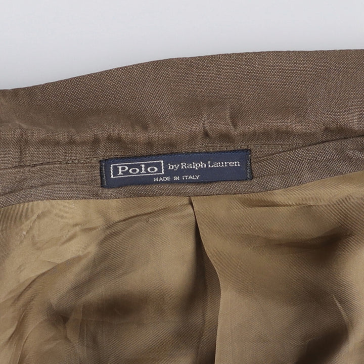 Ralph Lauren POLO by Ralph Lauren linen tailored jacket, made in Italy, men's size XL linen brown type Vintage Second Hand