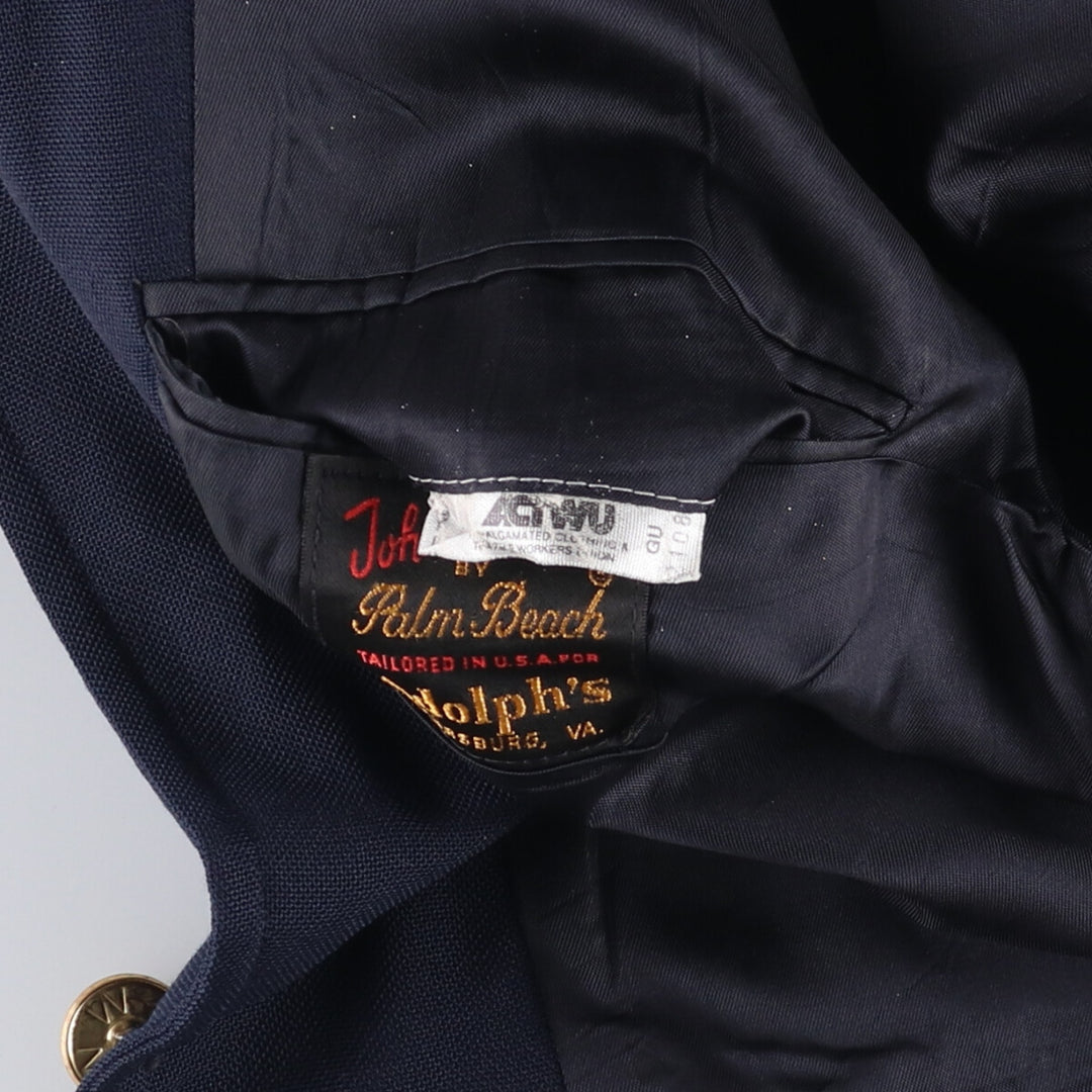 Palm Beach John Weitz Navy Blazer, Tailored Jacket, Made in USA, Men's Size Medium unclear navy blue type Vintage Second Hand