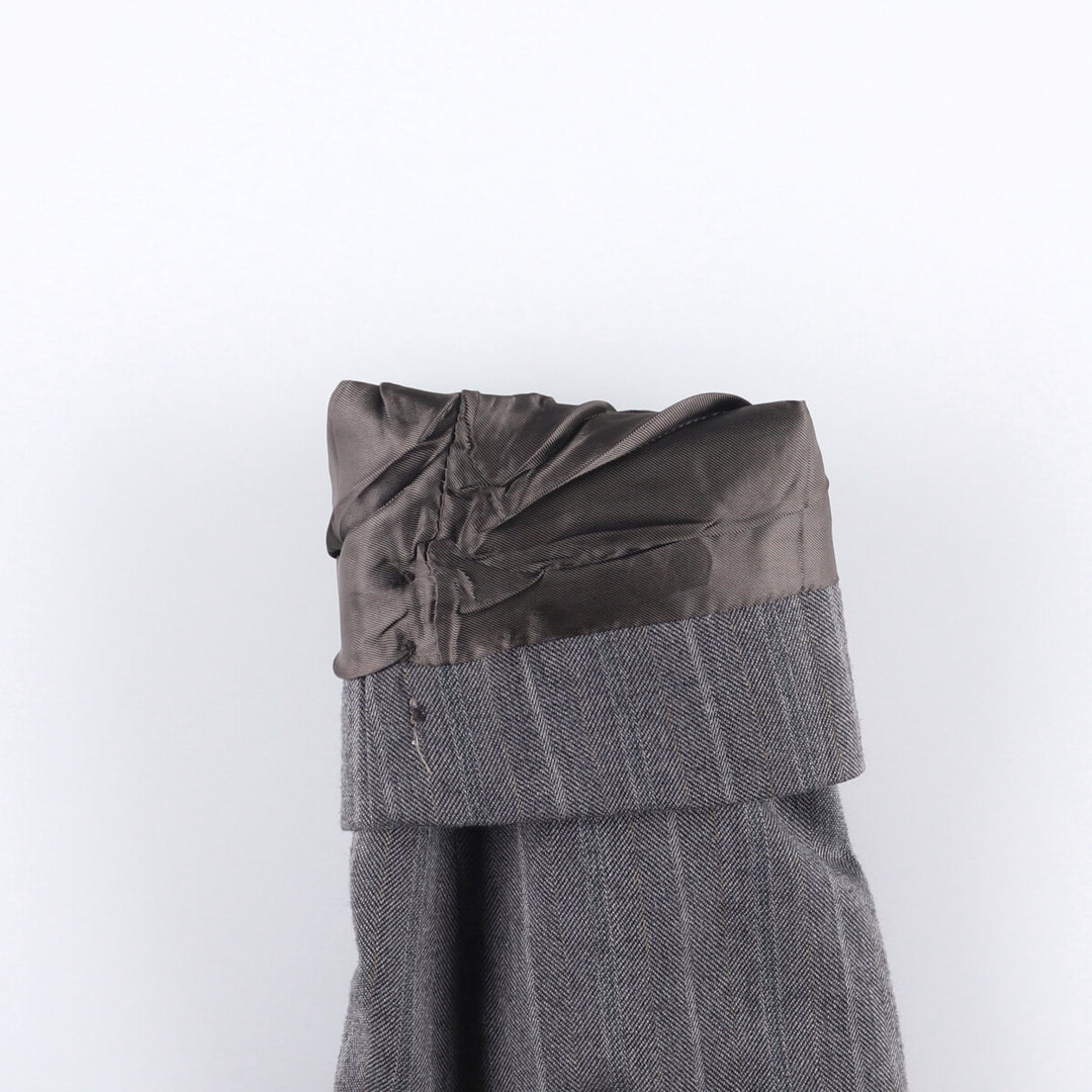 Pin Stripe Stripe Pattern Double-Breasted Peak Lapel Herringbone Wool Tailored Jacket, Made in the UK, Men's Size Medium wool gray type Vintage Second Hand
