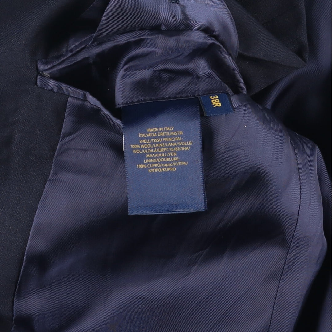 Ralph Lauren POLO RALPH LAUREN wool tailored jacket, made in Italy, men's size S wool navy blue type Vintage Second Hand