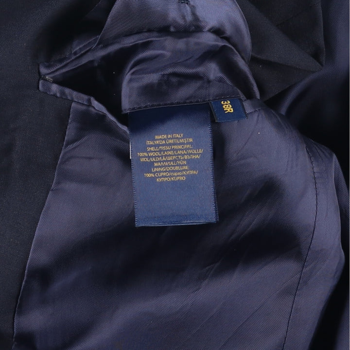 Ralph Lauren POLO RALPH LAUREN wool tailored jacket, made in Italy, men's size S wool navy blue type Vintage Second Hand