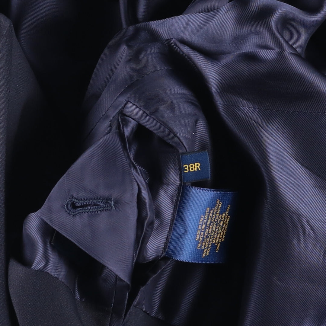Ralph Lauren POLO RALPH LAUREN wool tailored jacket, made in Italy, men's size S wool navy blue type Vintage Second Hand