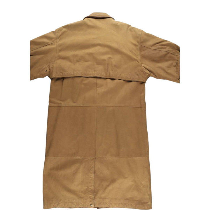 90s-00'S Timberland WEATHERGEAR Leather Long Coat, Men's Size L genuine leather beige type brown Vintage Second Hand