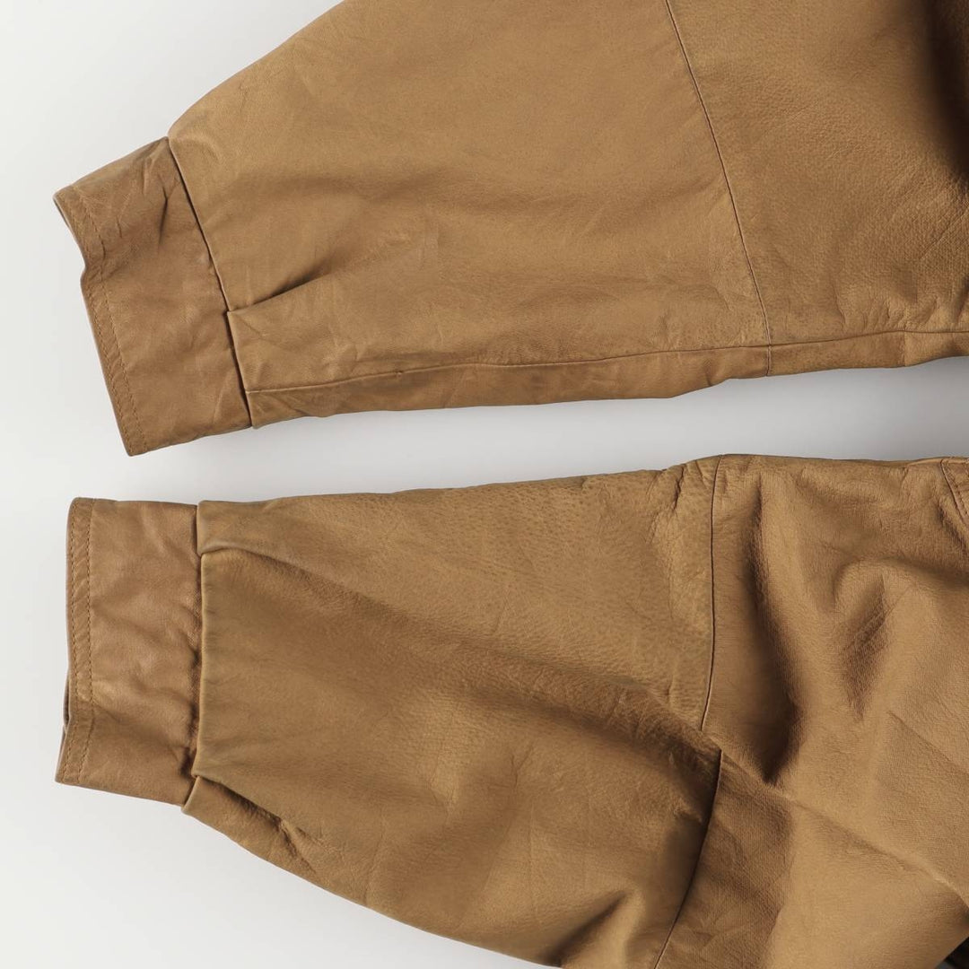 90s-00'S Timberland WEATHERGEAR Leather Long Coat, Men's Size L genuine leather beige type brown Vintage Second Hand