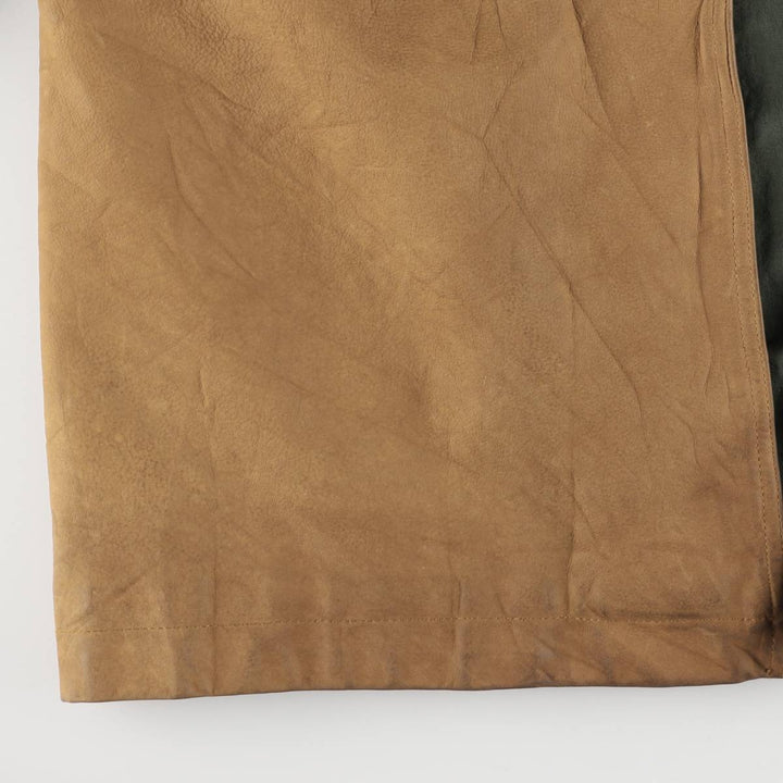 90s-00'S Timberland WEATHERGEAR Leather Long Coat, Men's Size L genuine leather beige type brown Vintage Second Hand