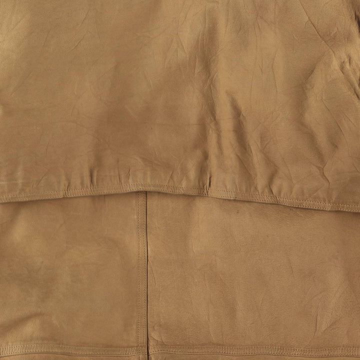 90s-00'S Timberland WEATHERGEAR Leather Long Coat, Men's Size L genuine leather beige type brown Vintage Second Hand