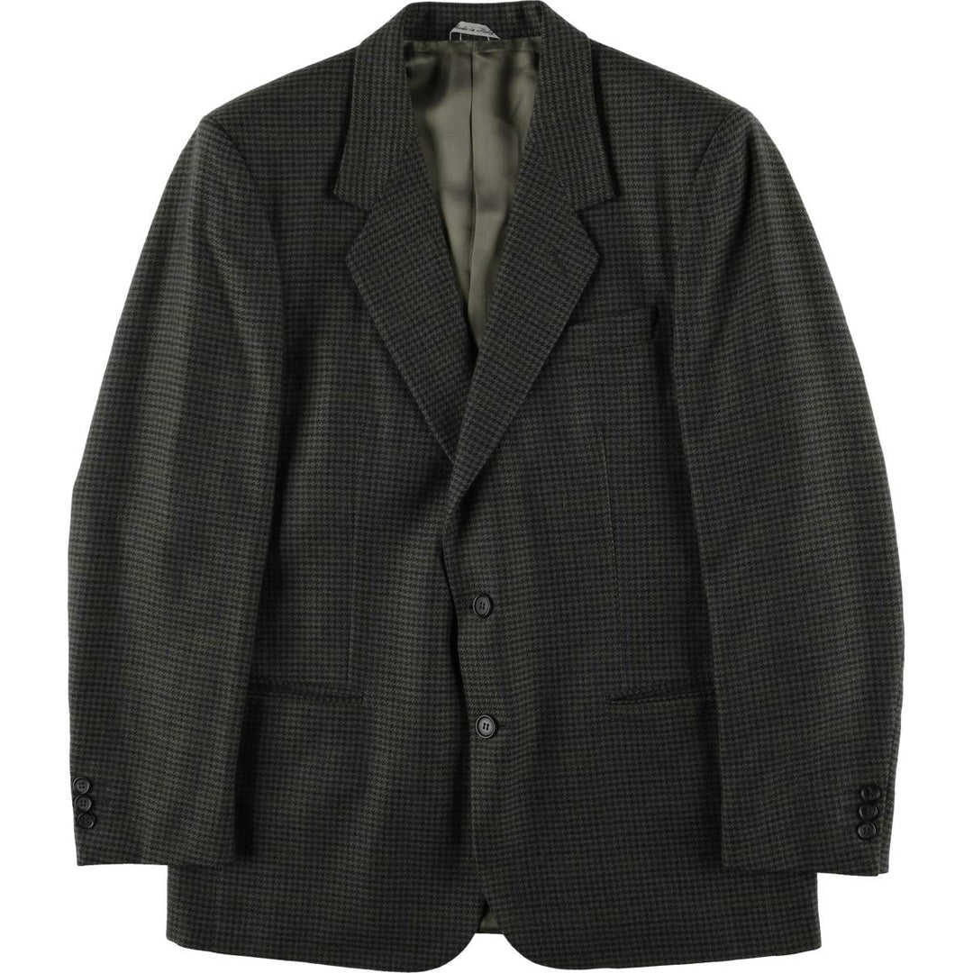 ALTA MODA Derby CARIGNANO 1888 Houndstooth Pattern Check Pattern Wool Tailored Jacket, Made in Italy, Men's Size L wool Khaki type Vintage Second Hand
