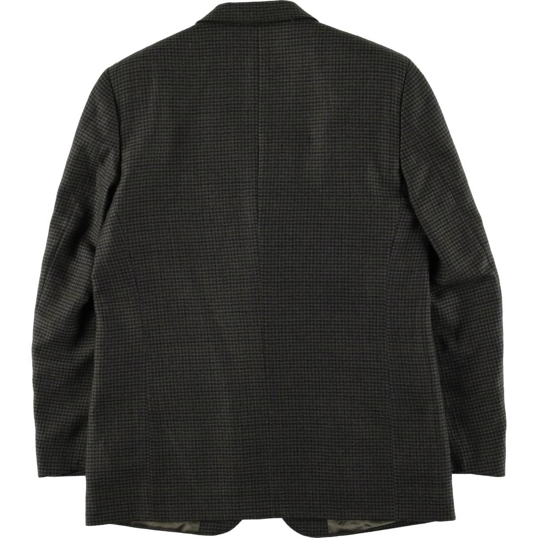ALTA MODA Derby CARIGNANO 1888 Houndstooth Pattern Check Pattern Wool Tailored Jacket, Made in Italy, Men's Size L wool Khaki type Vintage Second Hand