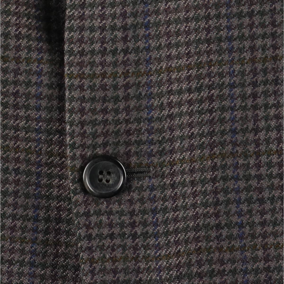 ALTA MODA Derby CARIGNANO 1888 Houndstooth Pattern Check Pattern Wool Tailored Jacket, Made in Italy, Men's Size L wool Khaki type Vintage Second Hand