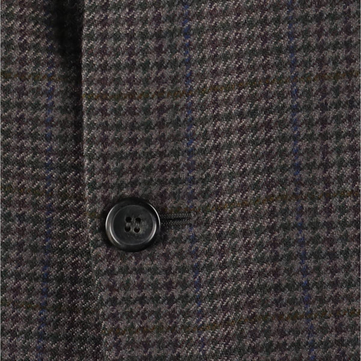 ALTA MODA Derby CARIGNANO 1888 Houndstooth Pattern Check Pattern Wool Tailored Jacket, Made in Italy, Men's Size L wool Khaki type Vintage Second Hand