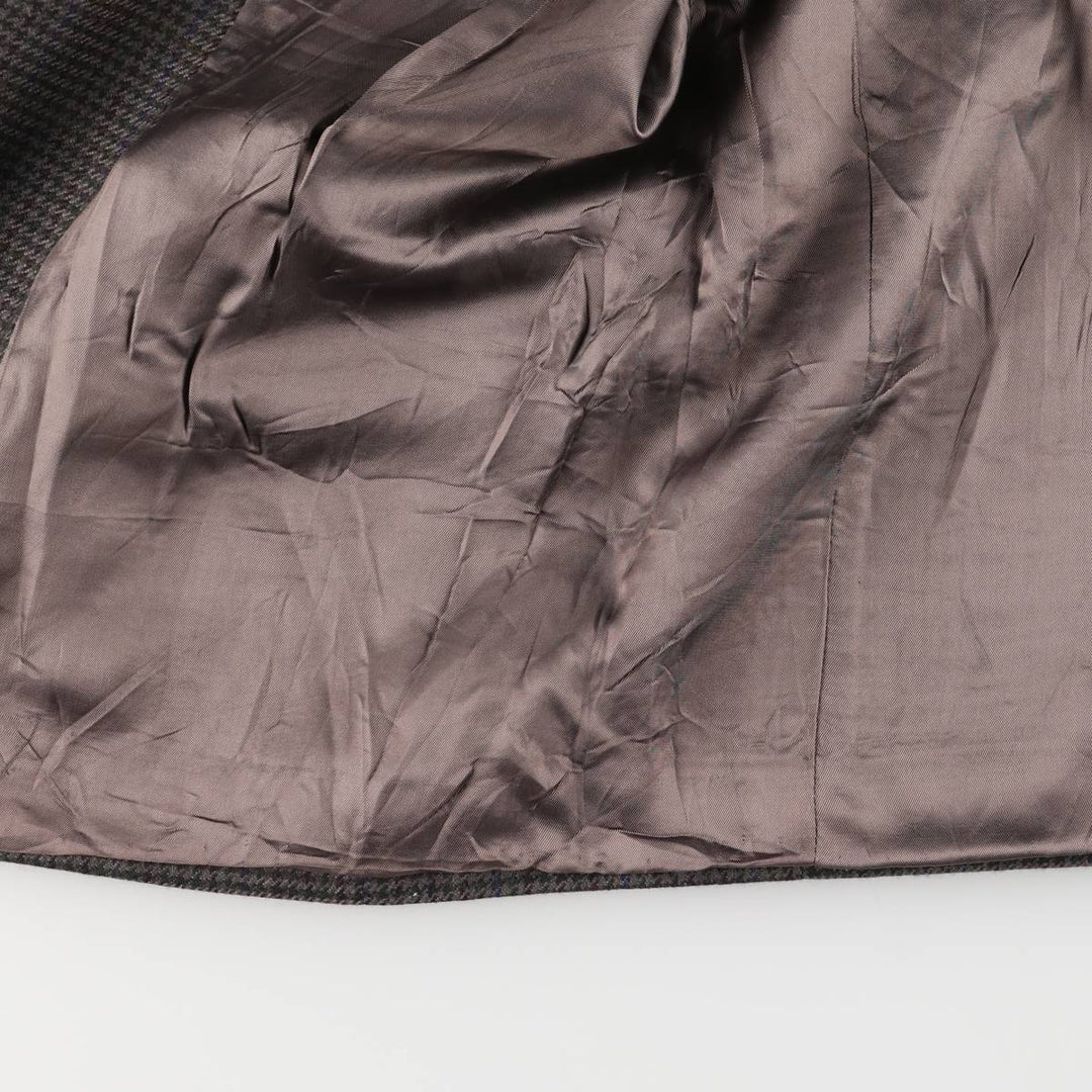 ALTA MODA Derby CARIGNANO 1888 Houndstooth Pattern Check Pattern Wool Tailored Jacket, Made in Italy, Men's Size L wool Khaki type Vintage Second Hand