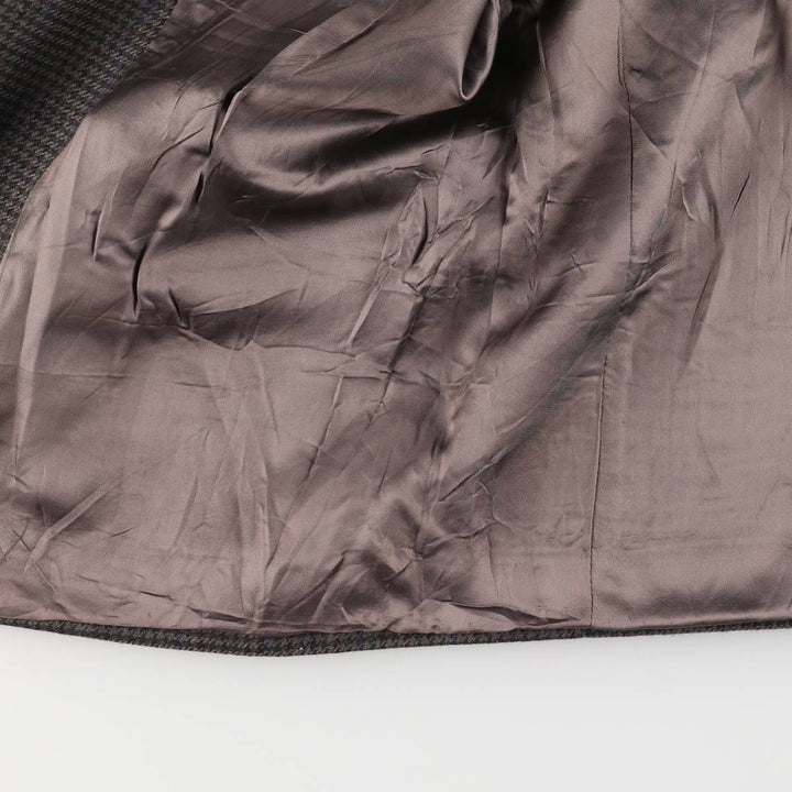 ALTA MODA Derby CARIGNANO 1888 Houndstooth Pattern Check Pattern Wool Tailored Jacket, Made in Italy, Men's Size L wool Khaki type Vintage Second Hand