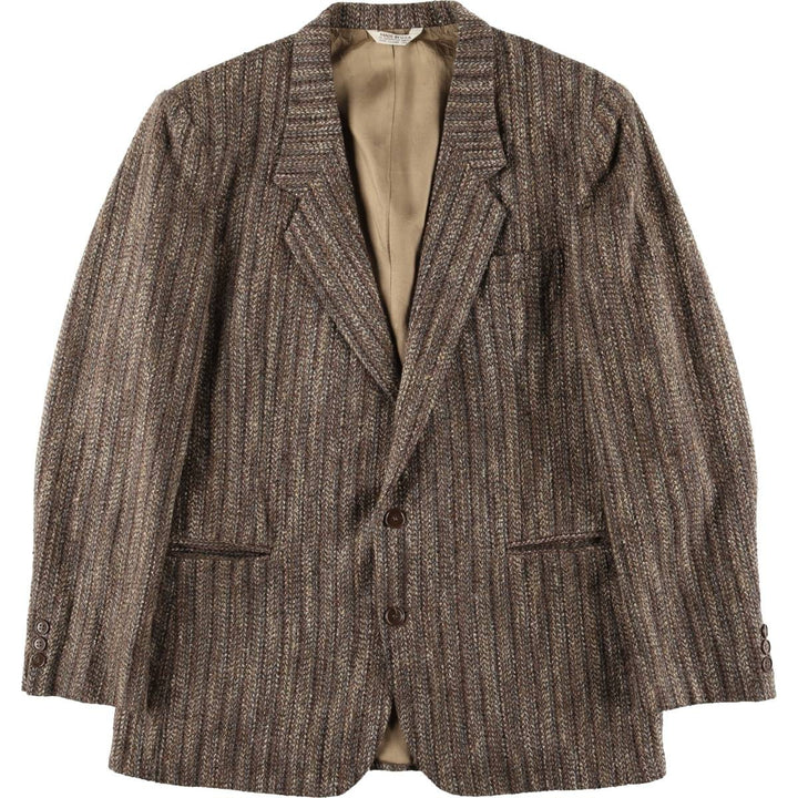 Vintage Le Tigre Striped Tweed Jacket, Made in USA, Men's Size Medium unclear brown type Vintage Second Hand