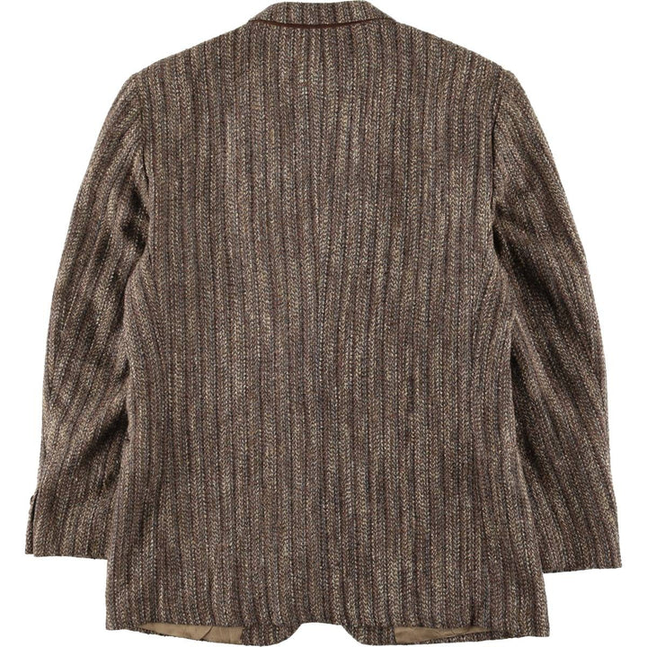 Vintage Le Tigre Striped Tweed Jacket, Made in USA, Men's Size Medium unclear brown type Vintage Second Hand