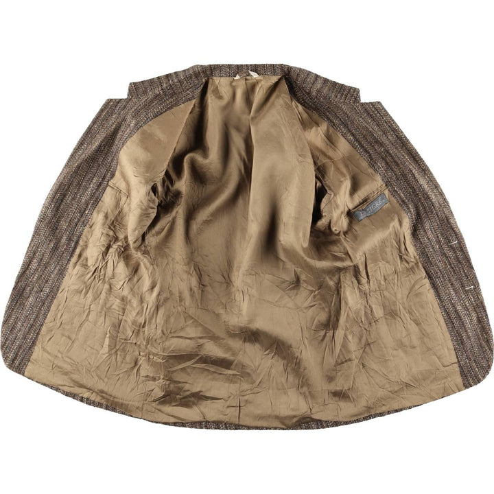 Vintage Le Tigre Striped Tweed Jacket, Made in USA, Men's Size Medium unclear brown type Vintage Second Hand