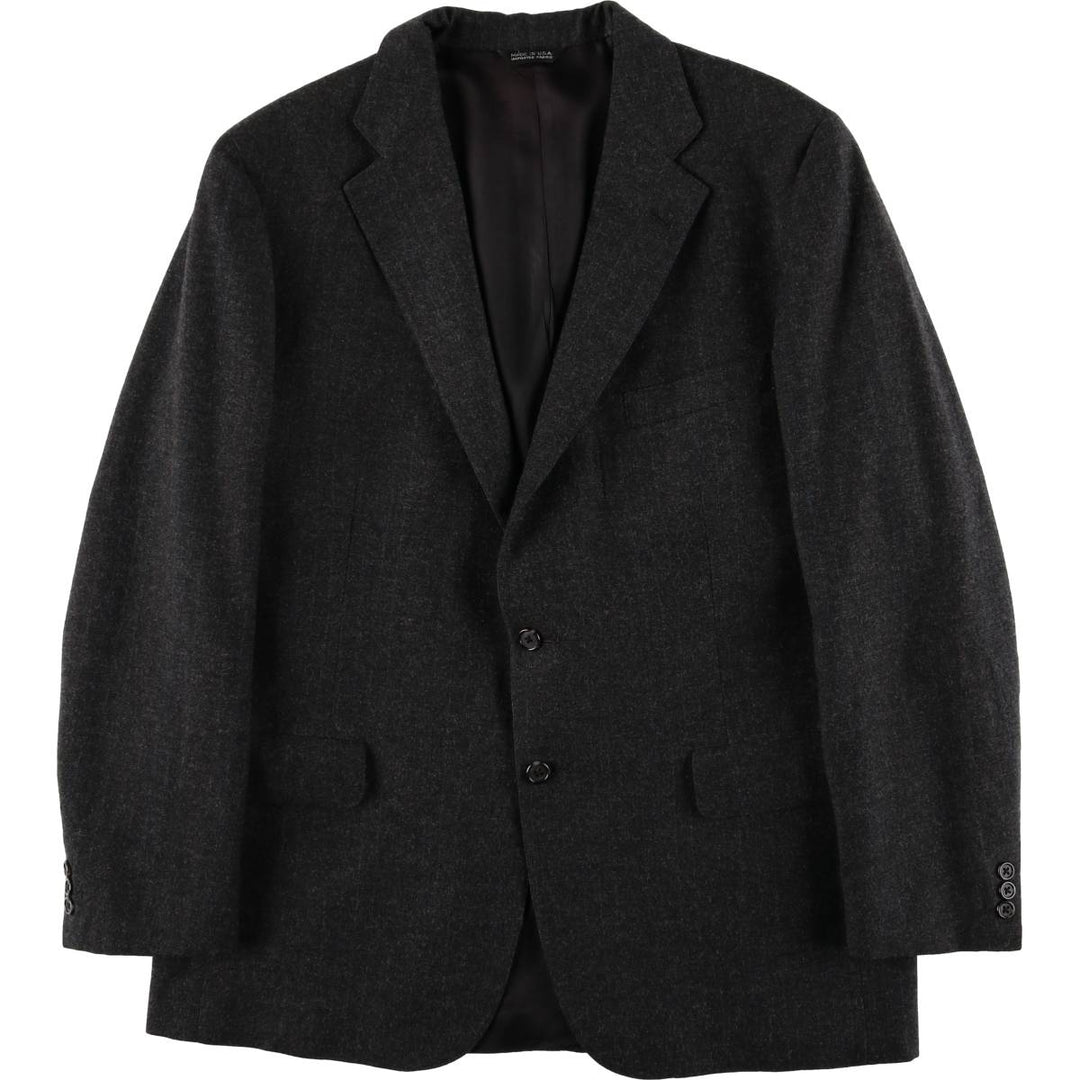 1970'S Ralph Lauren Chaps Striped Wool Tailored Jacket, Made in USA, Men's Size L wool Charcoal Vintage Second Hand