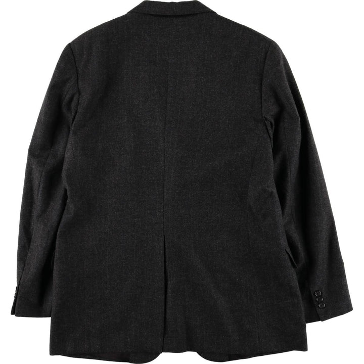 1970'S Ralph Lauren Chaps Striped Wool Tailored Jacket, Made in USA, Men's Size L wool Charcoal Vintage Second Hand