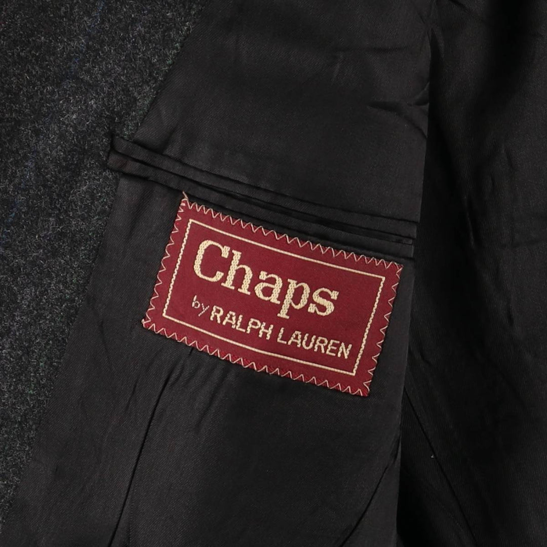 1970'S Ralph Lauren Chaps Striped Wool Tailored Jacket, Made in USA, Men's Size L wool Charcoal Vintage Second Hand