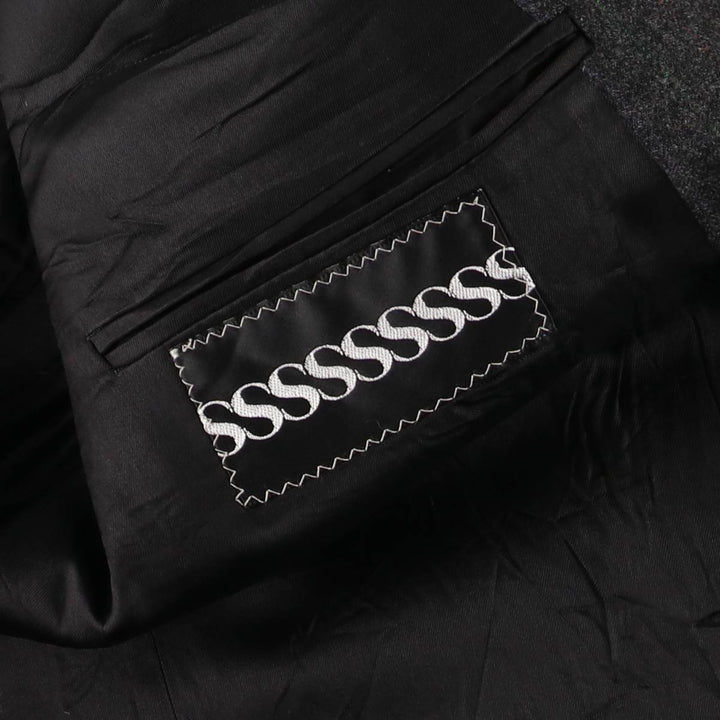 1970'S Ralph Lauren Chaps Striped Wool Tailored Jacket, Made in USA, Men's Size L wool Charcoal Vintage Second Hand