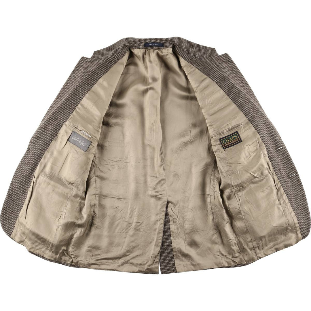 1980'S Ralph Lauren Chaps wool tailored jacket with colored nep finish, made in Canada, size L wool Beige type Vintage Second Hand