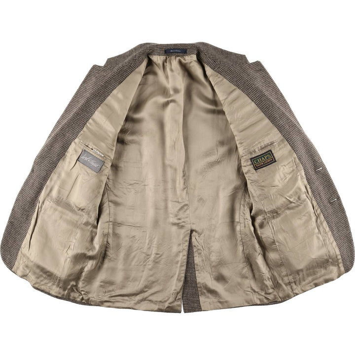 1980'S Ralph Lauren Chaps wool tailored jacket with colored nep finish, made in Canada, size L wool Beige type Vintage Second Hand