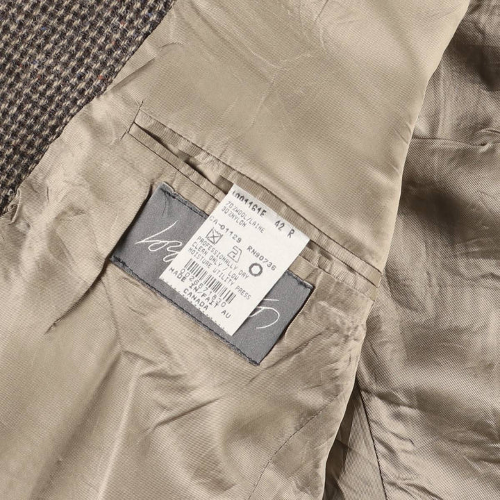 1980'S Ralph Lauren Chaps wool tailored jacket with colored nep finish, made in Canada, size L wool Beige type Vintage Second Hand